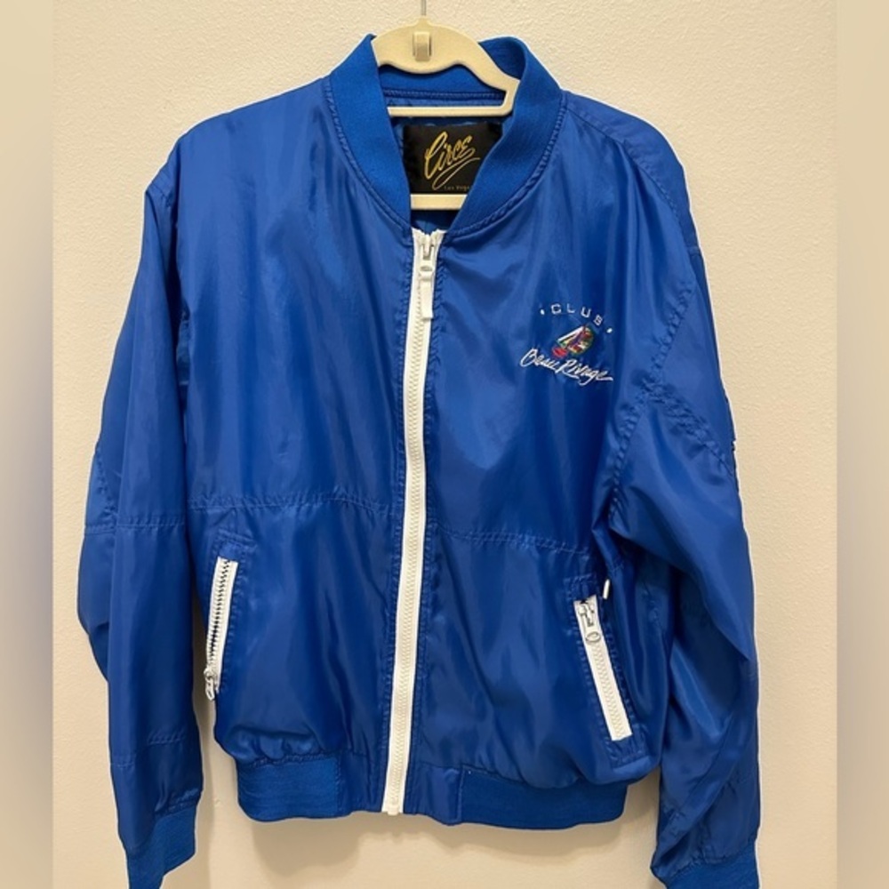 vintage Beau Rivage Casino Jacket Blue Nylon Windbreaker Size Medium
